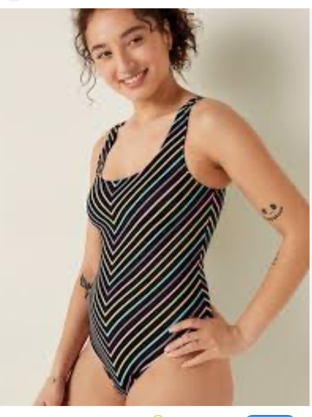 Victoria’s Secret pink Striped Multicolor One-Piece Swimsuit